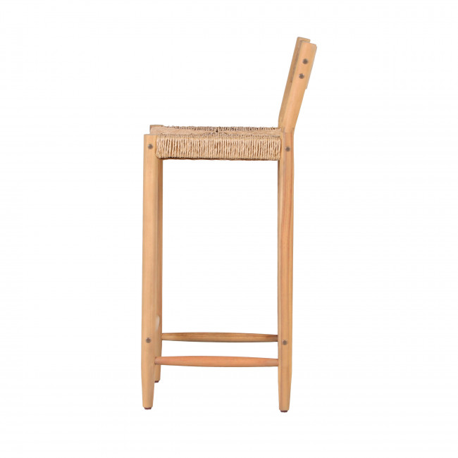 Woody - Lot de 2 tabourets de bar intérieur/extérieur en bois H76cm