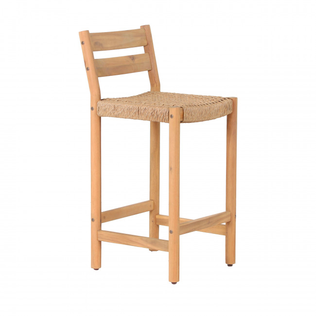 Ligno - Lot de 2 tabourets de bar intérieur/extérieur en bois H65cm