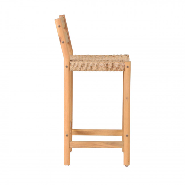 Ligno - Lot de 2 tabourets de bar intérieur/extérieur en bois H65cm