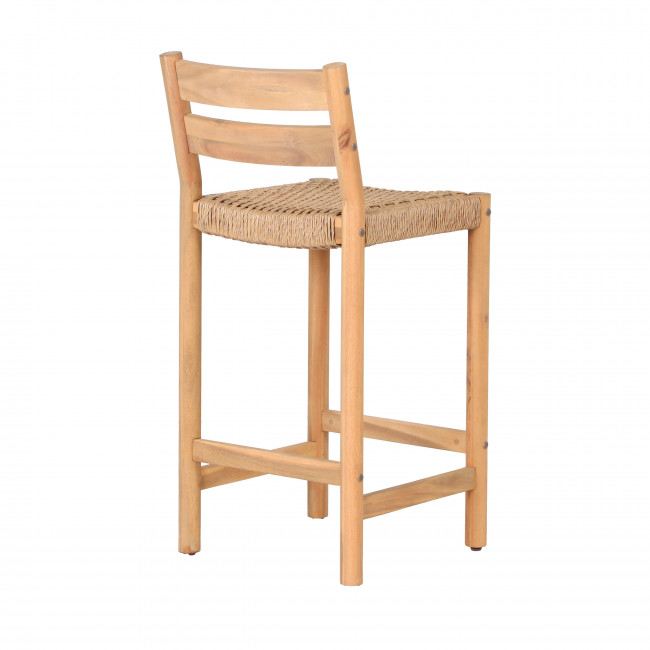 Ligno - Lot de 2 tabourets de bar intérieur/extérieur en bois H65cm