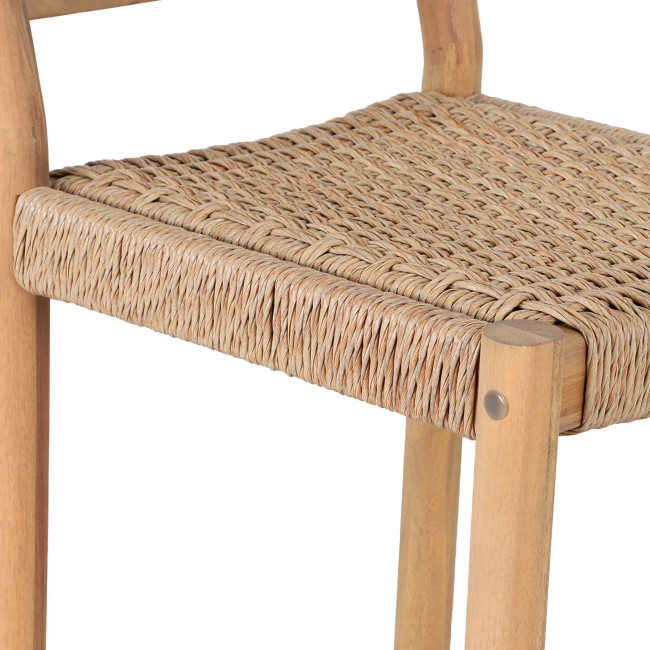 Ligno - Lot de 2 tabourets de bar intérieur/extérieur en bois H65cm