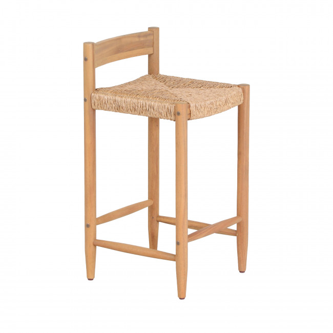 Tanno - Lot de 2 tabourets de bar intérieur/extérieur en bois H66cm