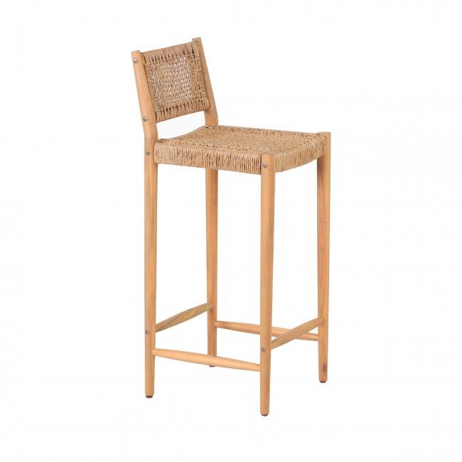 Nuri - Lot de 2 tabourets de bar intérieur/extérieur en bois H76cm