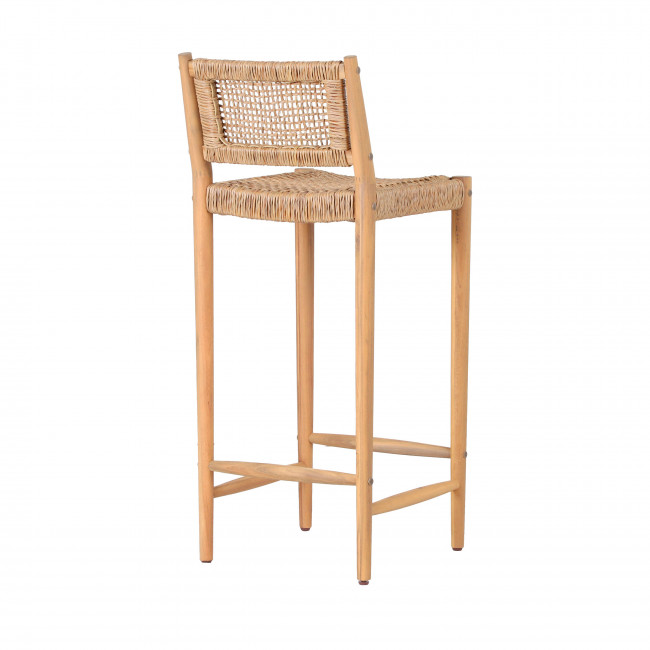 Nuri - Lot de 2 tabourets de bar intérieur/extérieur en bois H76cm