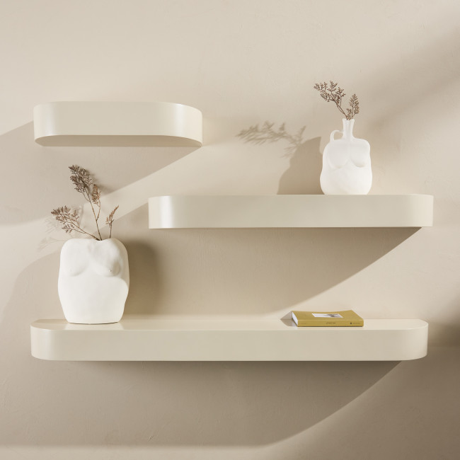 Glow - Lot de 3 étagères aux bords arrondis en bois