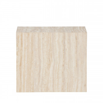 York - Table d'appoint effet travertin 35x25cm