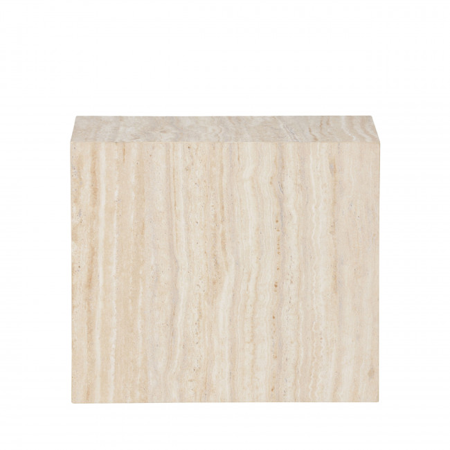 York - Table d'appoint effet travertin 35x25cm