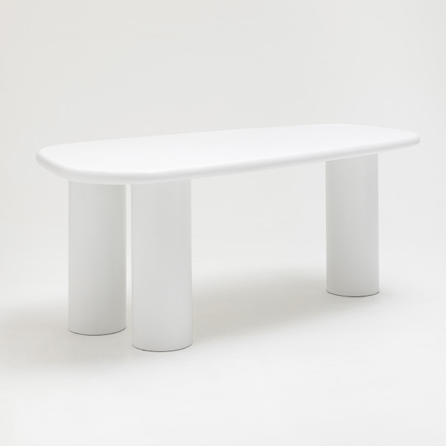 Rhodes - Table à manger organique 6 personnes en fibre de ciment