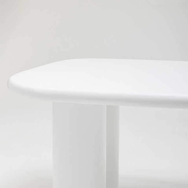 Rhodes - Table à manger organique 6 personnes en fibre de ciment