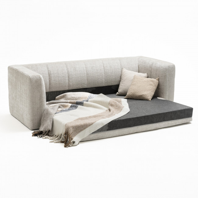 Danae - Canapé convertible 4 places en tissu chenille
