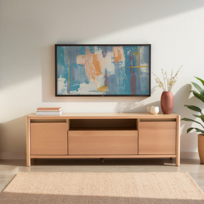 Verade - Meuble TV 2 portes 1 tiroir en bois L180cm