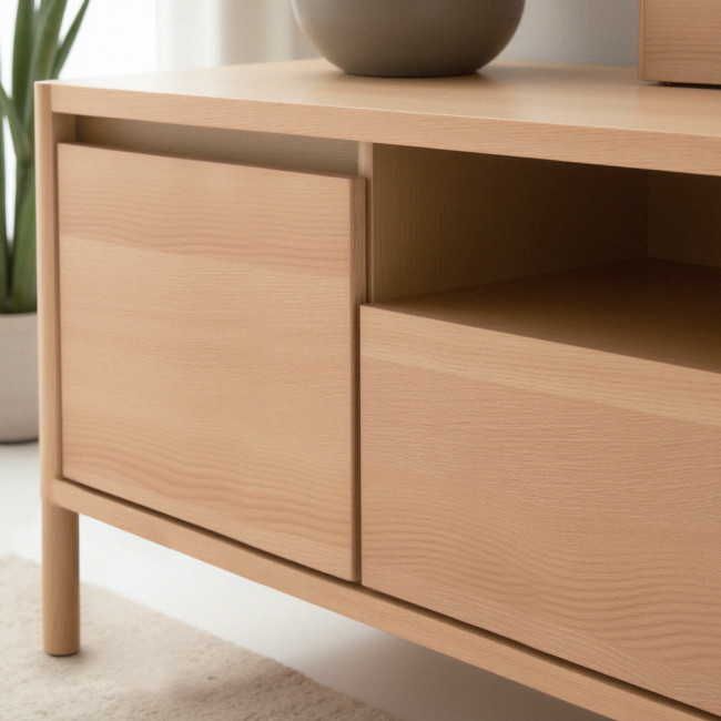 Verade - Meuble TV 2 portes 1 tiroir en bois L180cm