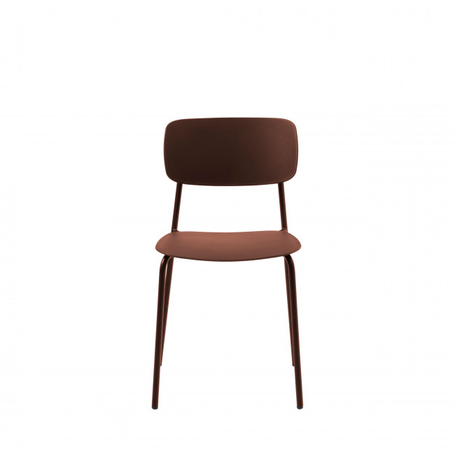 Elin - Lot de 4 chaises en plastique et métal