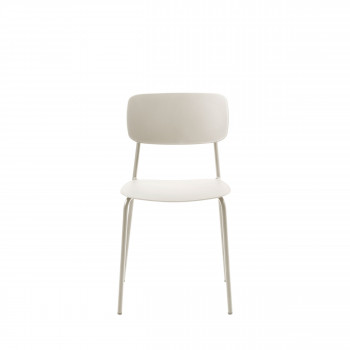 Elin - Lot de 4 chaises en plastique et métal