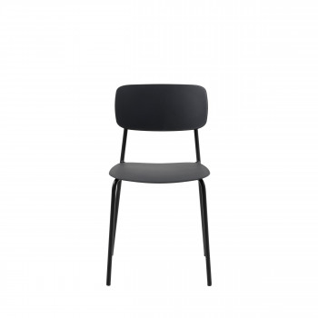 Elin - Lot de 4 chaises en plastique et métal