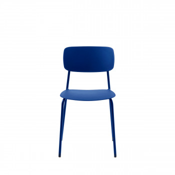 Elin - Lot de 4 chaises en plastique et métal