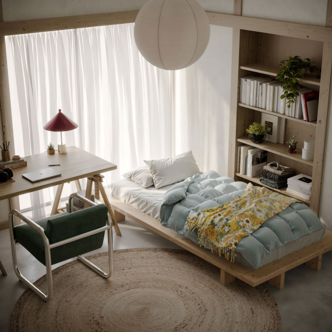Japan - Lit en bois 90x200cm