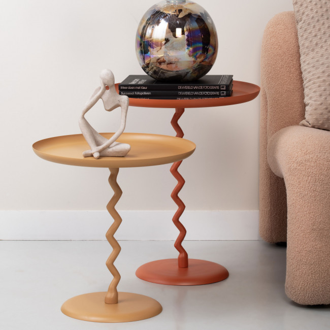 Zigzag - Table d'appoint ronde en métal ø44cm