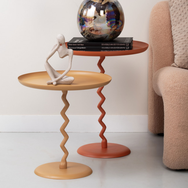 Zigzag - Table d'appoint ronde en métal ø40cm