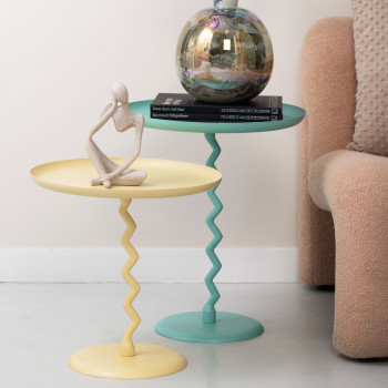 Zigzag - Table d'appoint ronde en métal ø44cm