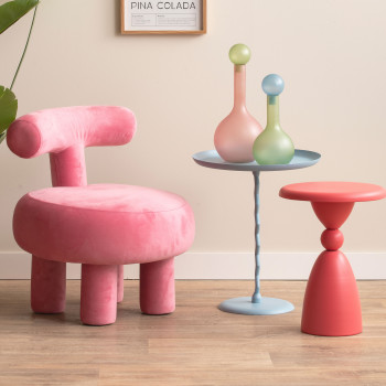 Zigzag - Table d'appoint ronde en métal ø40cm