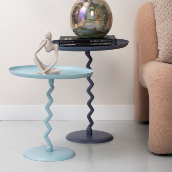 Zigzag - Table d'appoint ronde en métal ø44cm