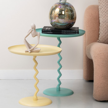 Zigzag - Table d'appoint ronde en métal ø40cm