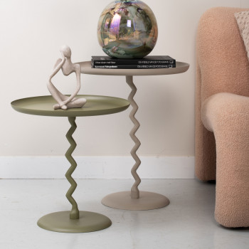 Zigzag - Table d'appoint ronde en métal ø40cm