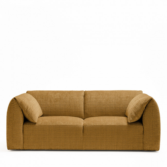 Logan - Canapé 3 places accoudoirs relevables avec tablette en tissu chenille