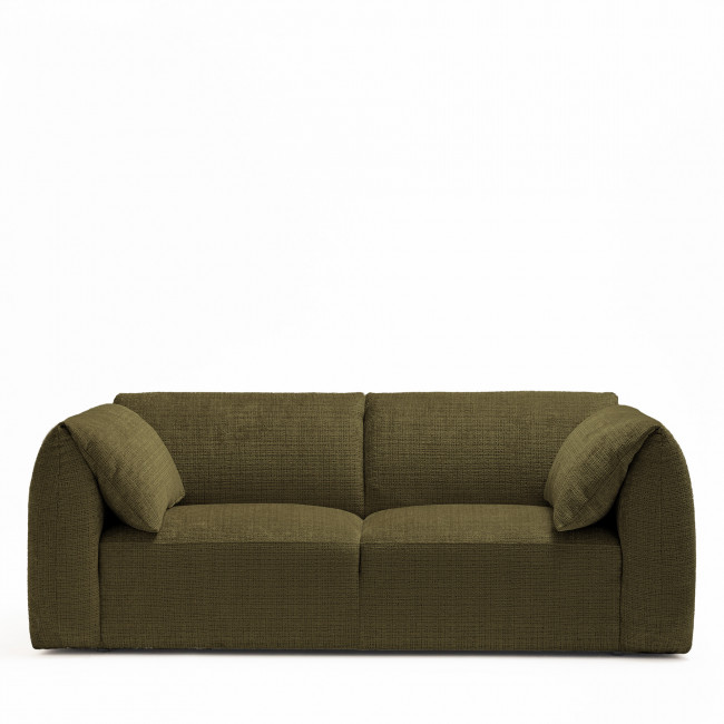 Logan - Canapé 3 places accoudoirs relevables avec tablette en tissu chenille