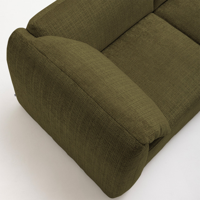 Logan - Canapé 3 places accoudoirs relevables avec tablette en tissu chenille