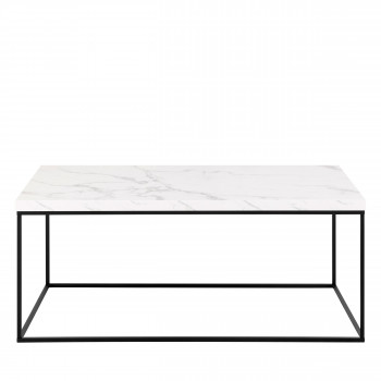 Mixo - Table basse en effet marbre et métal 110x55cm