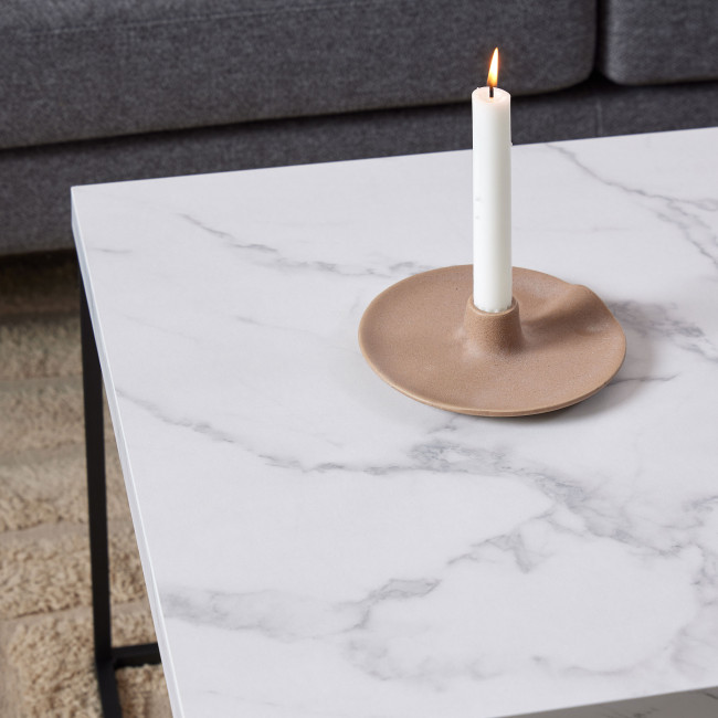 Mixo - Table basse en effet marbre et métal 110x55cm