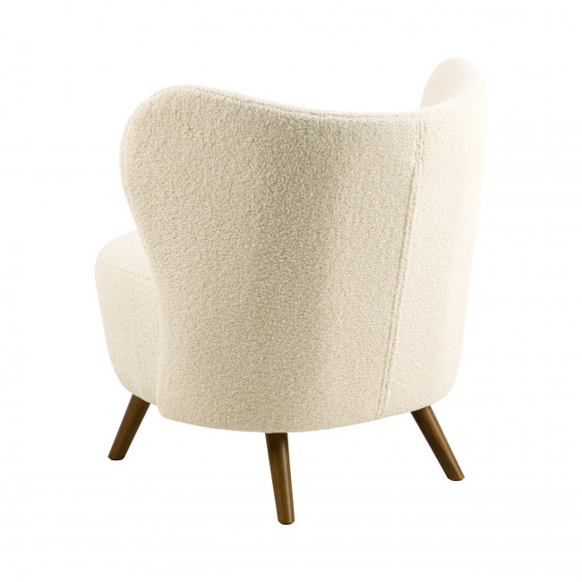 Karl - Fauteuil en tissu bouclette et bois