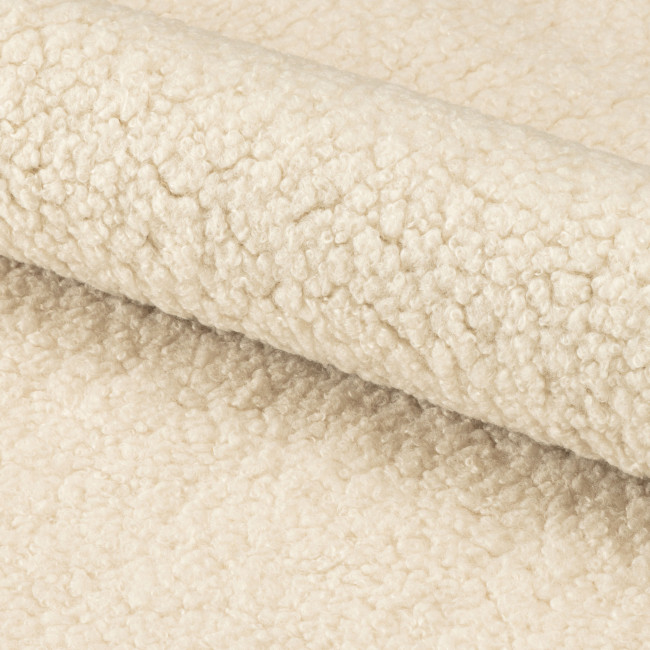 Karl - Fauteuil en tissu bouclette et bois