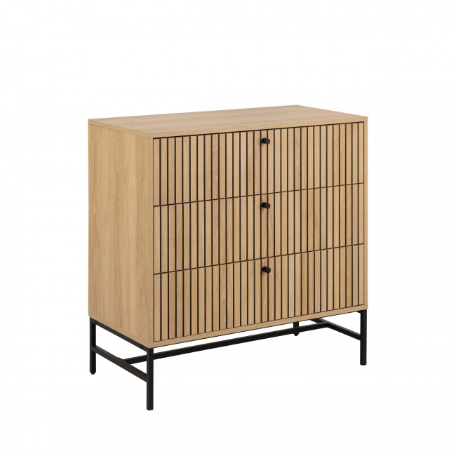 Storo - Commode 3 tiroirs en bois L80,6cm 