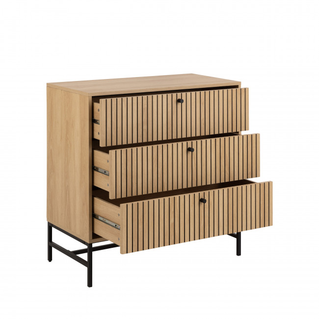 Storo - Commode 3 tiroirs en bois L80,6cm 