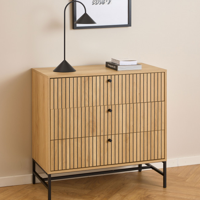 Storo - Commode 3 tiroirs en bois L80,6cm 