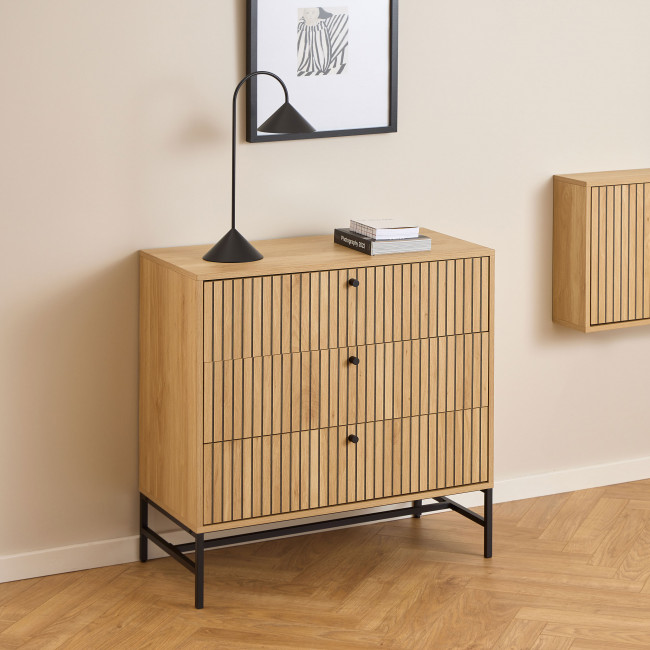 Storo - Commode 3 tiroirs en bois L80,6cm 