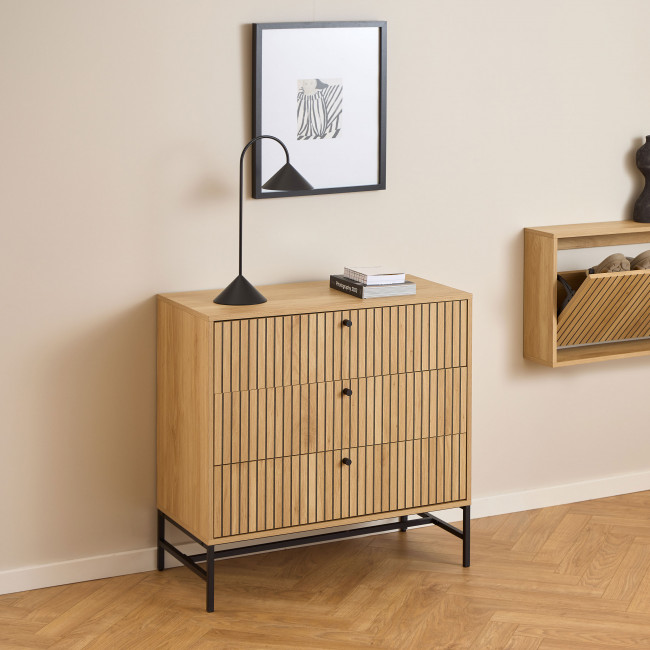 Storo - Commode 3 tiroirs en bois L80,6cm 