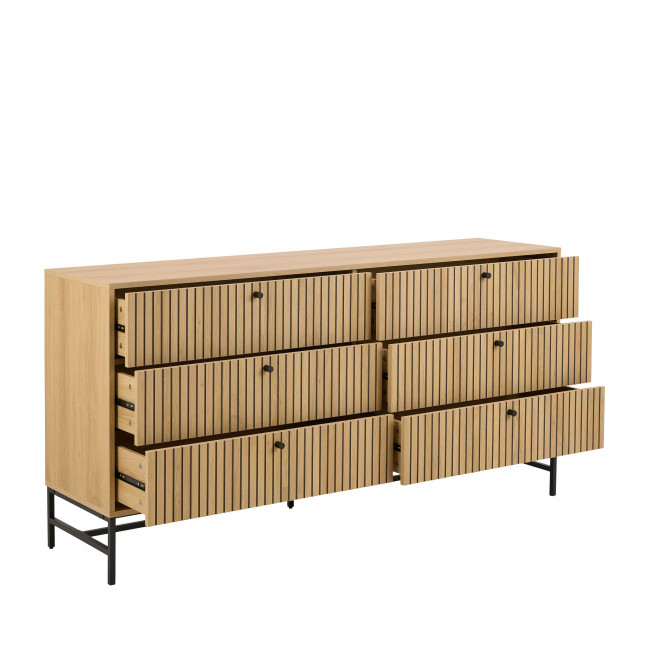 Storo - Commode 6 tiroirs en bois L157.9cm