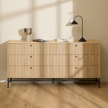 Storo - Commode 6 tiroirs en bois L157.9cm