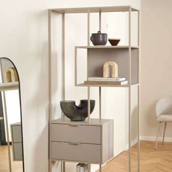 Hexa - Étagère 2 tiroirs en métal H185cm