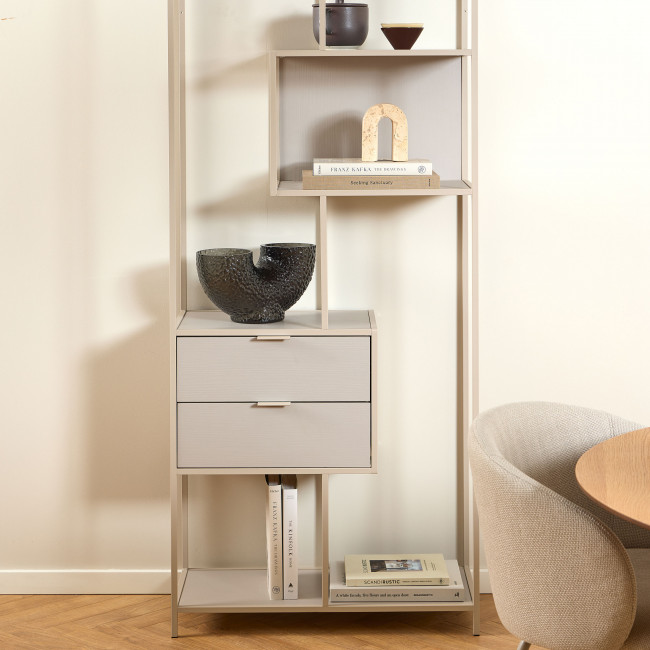 Hexa - Étagère 2 tiroirs en métal H185cm