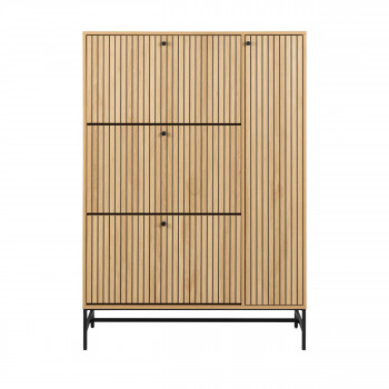 Storo - Meuble à chaussures 4 portes en bois et métal L98,7cm