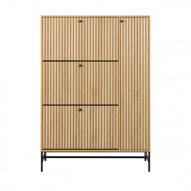 Storo - Meuble à chaussures 4 portes en bois et métal L98,7cm