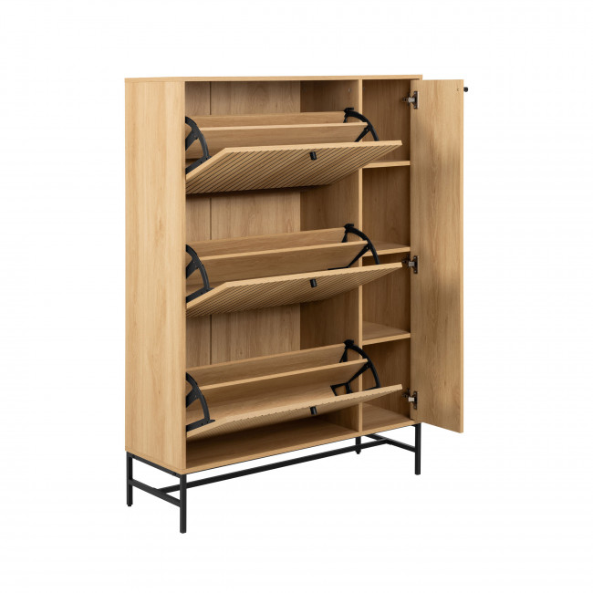 Storo - Meuble à chaussures 4 portes en bois et métal L98,7cm