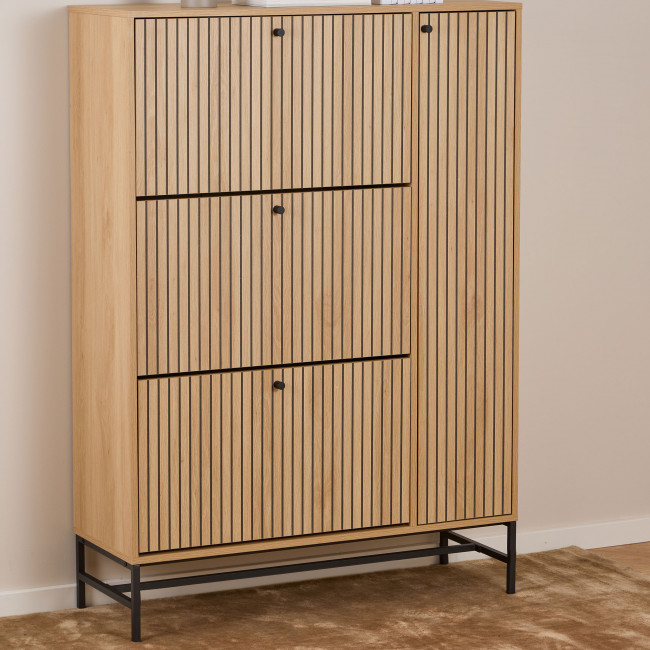 Storo - Meuble à chaussures 4 portes en bois et métal L98,7cm