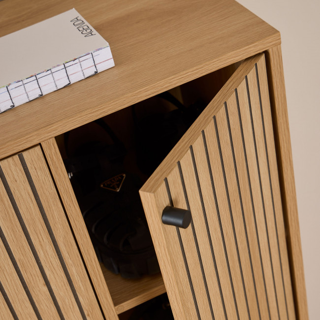 Storo - Meuble à chaussures 4 portes en bois et métal L98,7cm