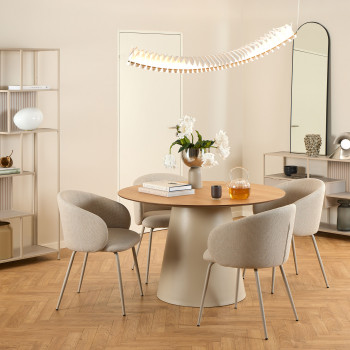 Parides - Table à manger 4 personnes ronde en bois